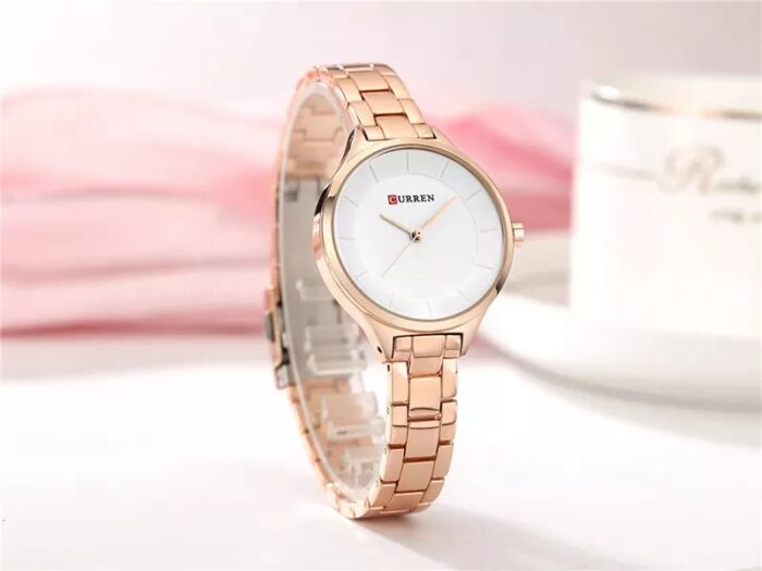 Curren 9015 Women – Rose Gold White