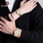 NaviForce NF8039 Watch For Couple – White/Golden - Image 2