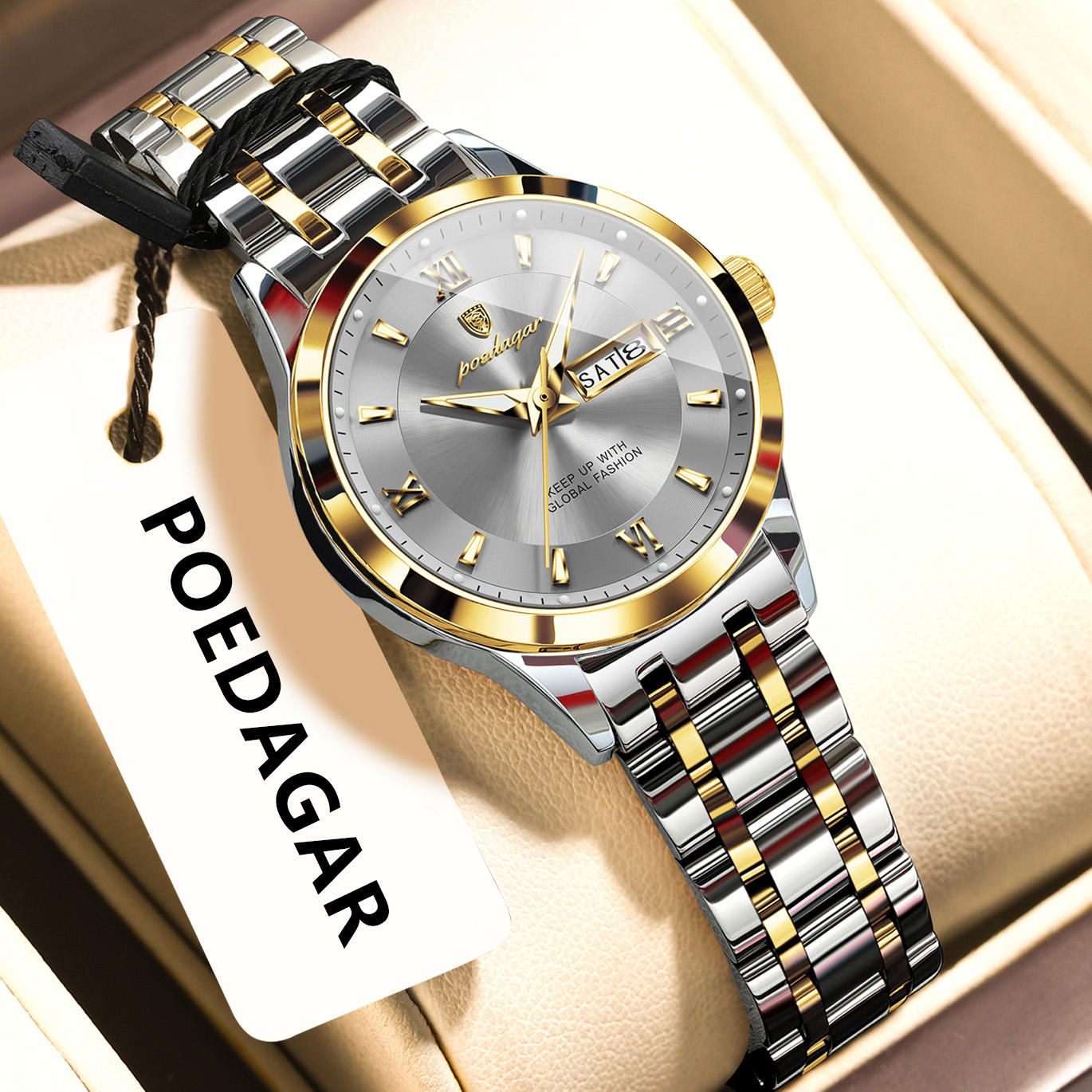 1787981043513_haf8a4efa339f4da6811d5ed0c889c3260.jpg Poedagar 503 For Women – Silver Gold Gray - Image 1