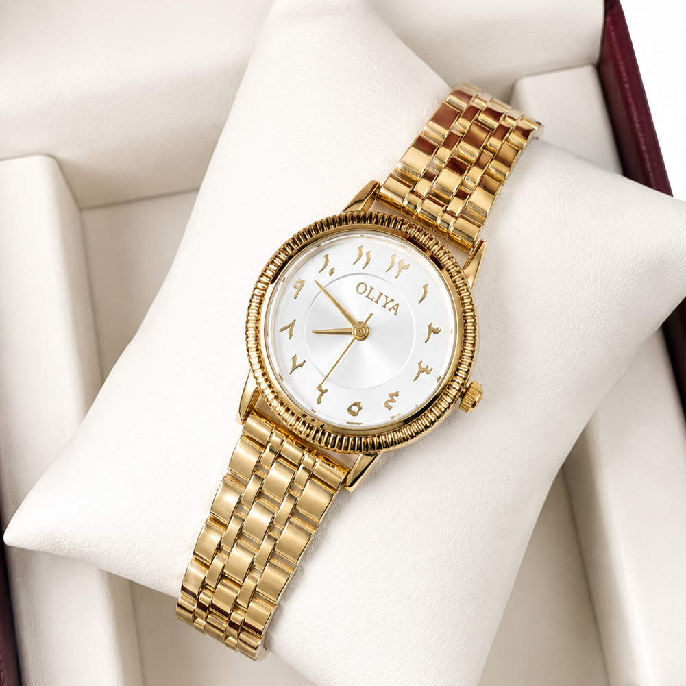 Oliya 2055 Ladies Watch – Gold White - Image 1
