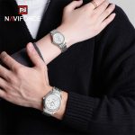 NaviForce NF8039 Watch For Couple – Silver - Image 2