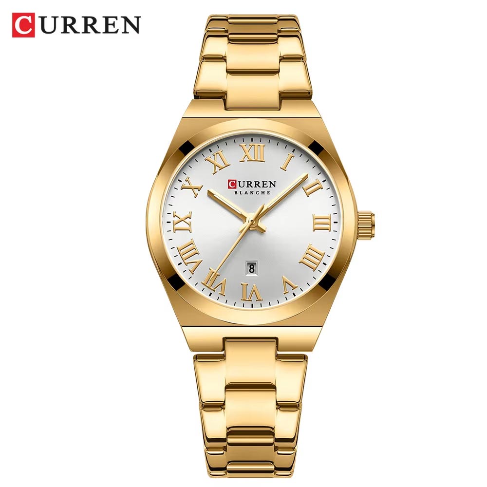 Curren-9095-Silver-Golden Curren 9095 CH For Women – Gold White - Image 1