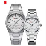 CURREN 8439 Couple Watch – Silver Color - Image 2
